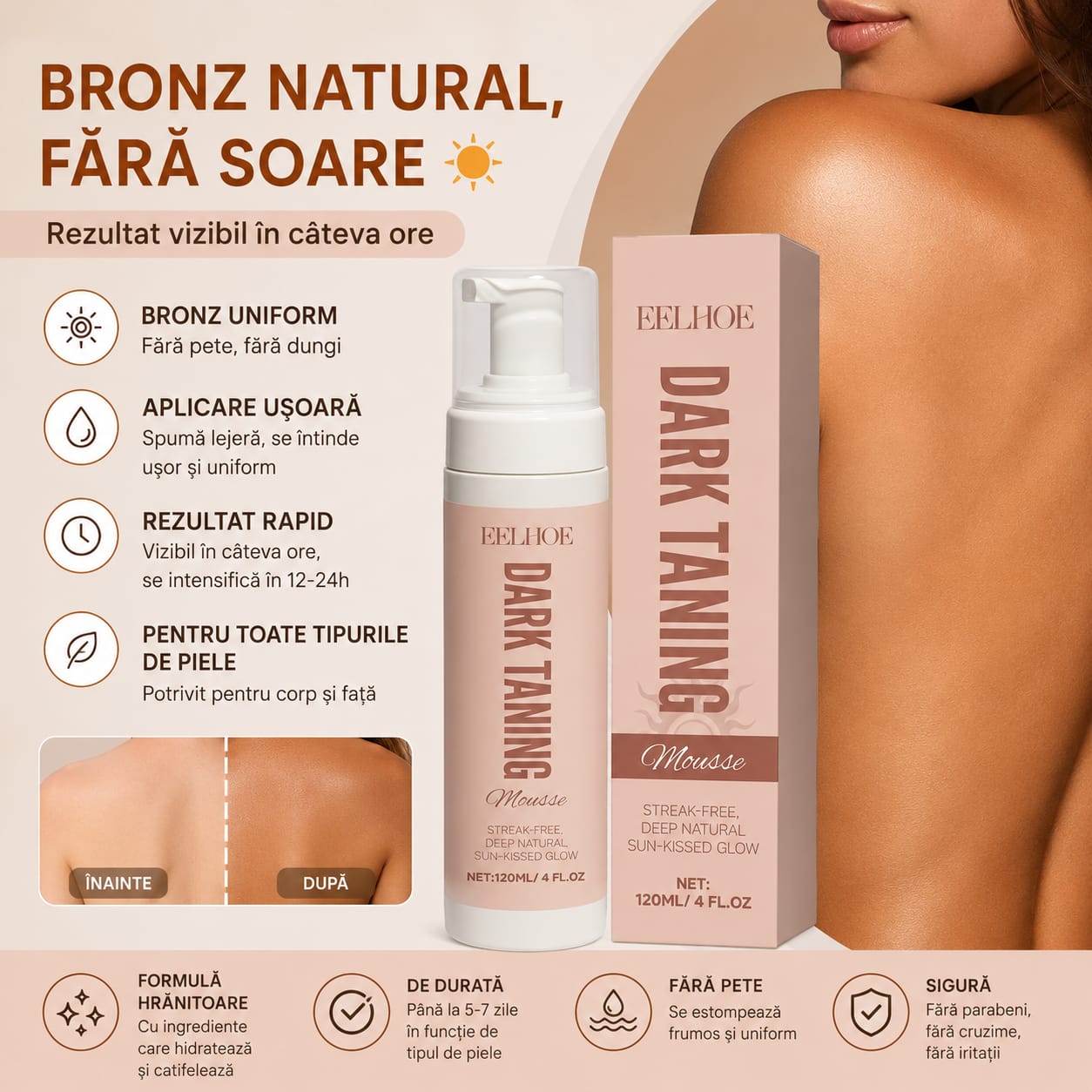 Spumă Autobronzantă cu Niacinamidă – Bronz Natural & Uniform
