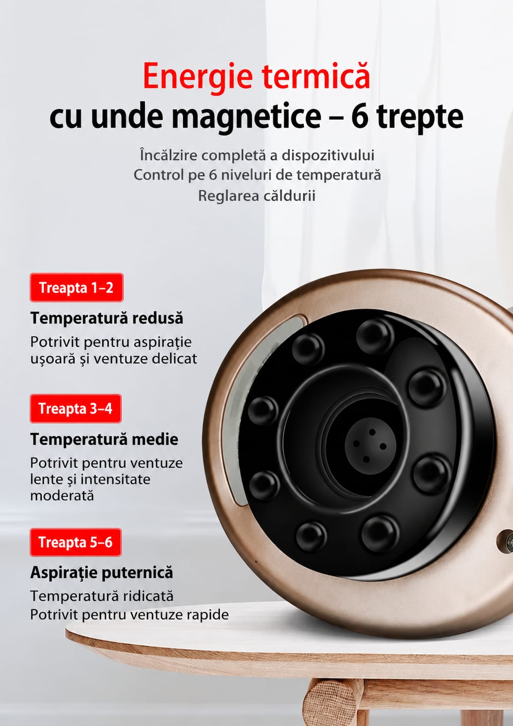 Aparat de Masaj cu Vacuum, Căldură și Lumină Roșie